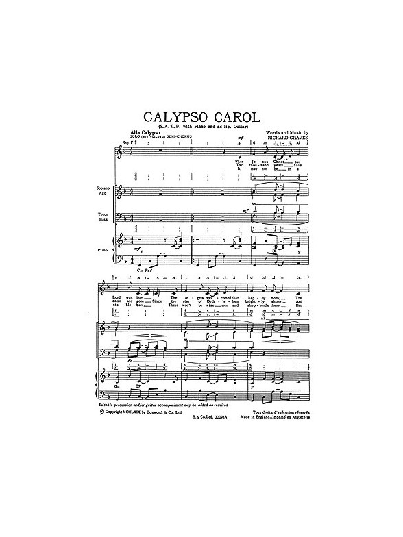 Graves, R Calypso Carol Satb