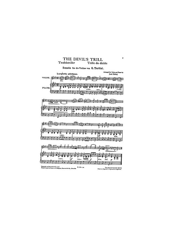 Giuseppe Tartini: The Devil's Trill (Violin/Piano)