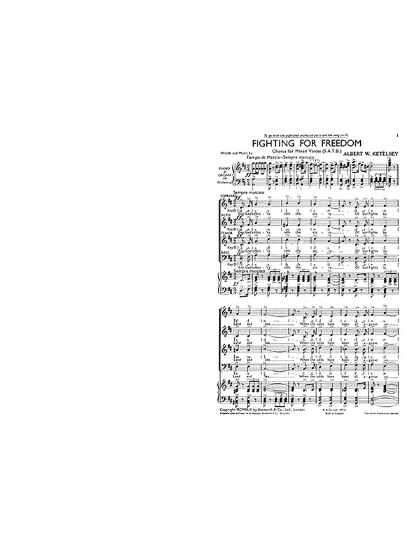 Ketelbey, Aw Fighting For Freedom Satb