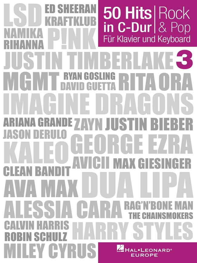 50 Hits in C-Dur: Rock & Pop Band 3 : Für Klavier und Keyboard
