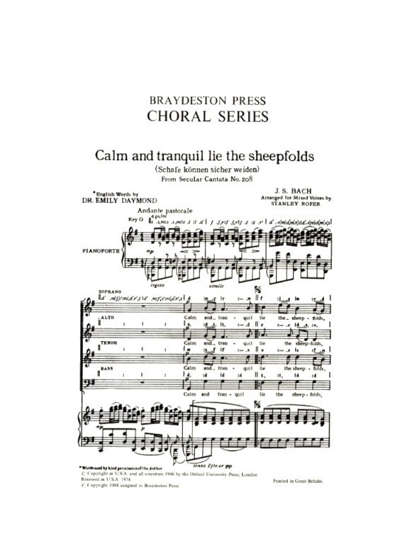 J.S. Bach: Calm And Tranquil Lie The Sheepfolds
