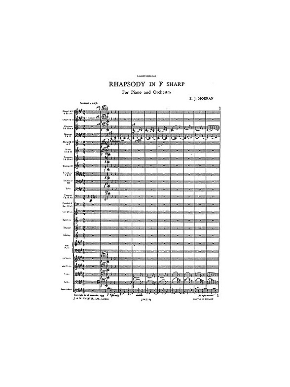 Moeran: Rhapsody In F Sharp (Miniature Score)