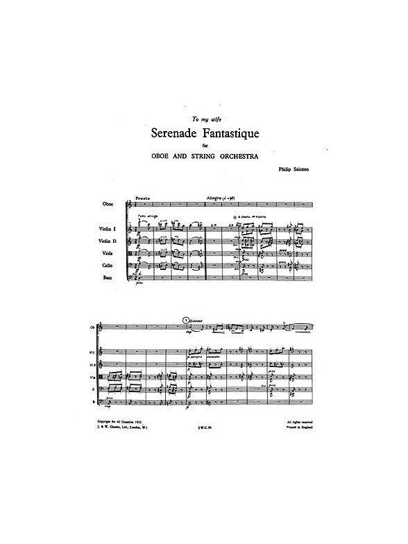 Philip Sainton: Serenade Fantastique (Miniature Score)