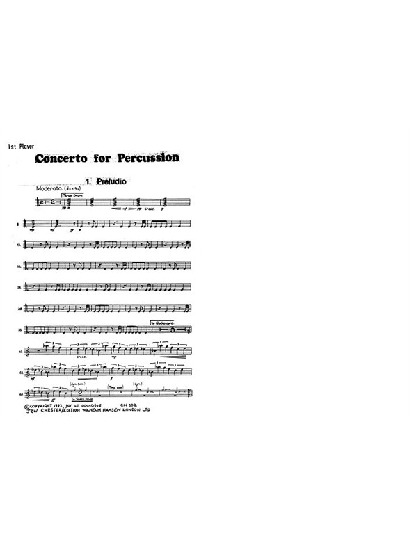 Salzedo: Concerto For Percussion Op. 74 (1969) Pts