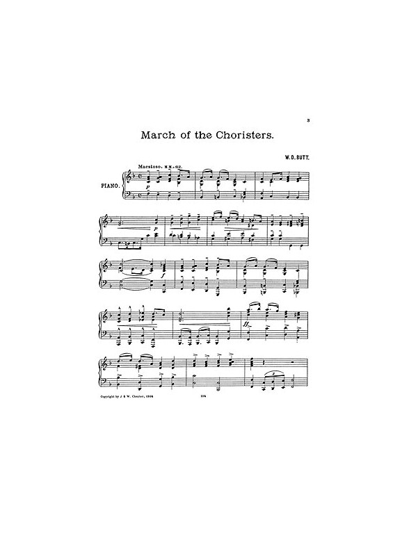 Butt, Wd March Of The Choristers Piano