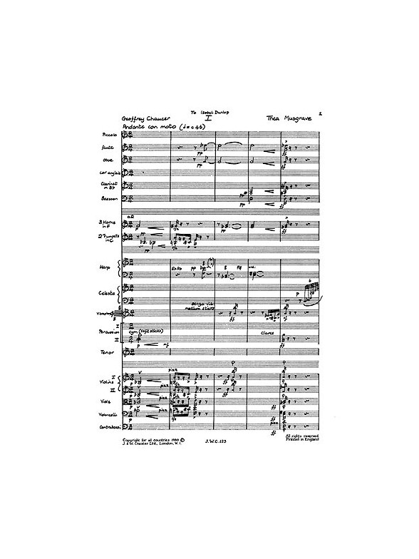 Thea Musgrave: Triptych for Tenor and Orchestra (Study Score)