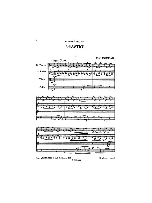 Moeran: String Quartet In A Minor (Study Score)