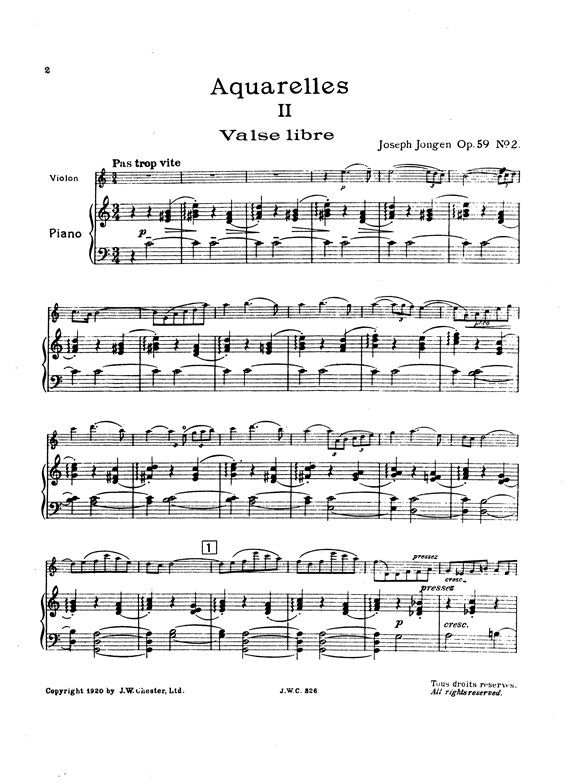 Joseph Jongen: Valse Libre (Aquarelles Op.59 No.2)