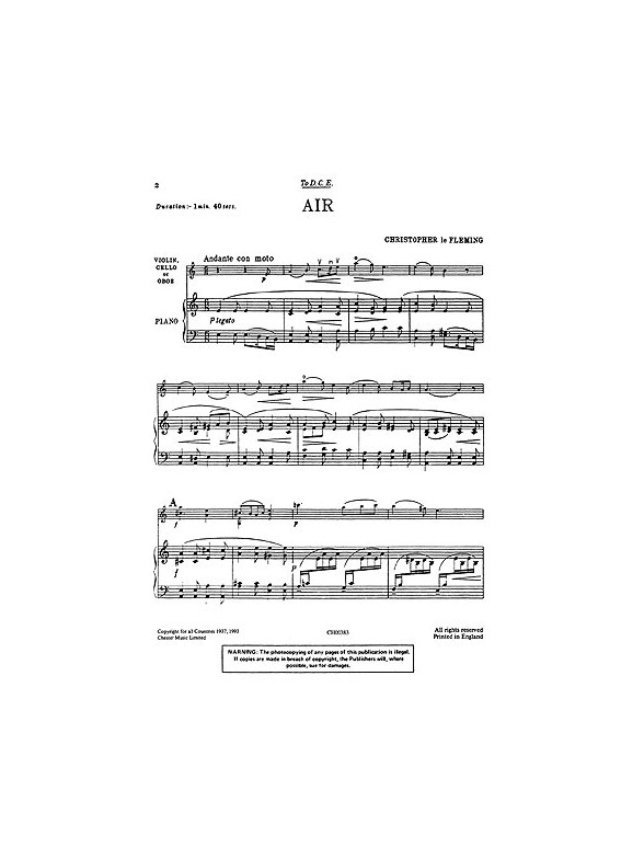 Fleming: Air And Dance for Flt Or Oboe and Piano