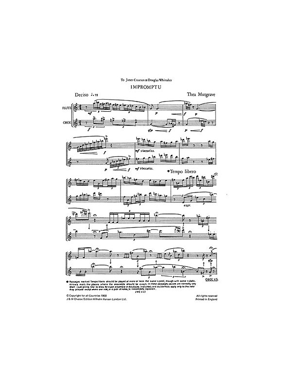 Musgrave: Impromptu No.1 For Flute And Oboe