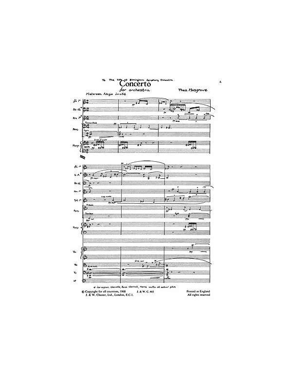 Thea Musgrave: Concerto For Orchestra (Full Score)