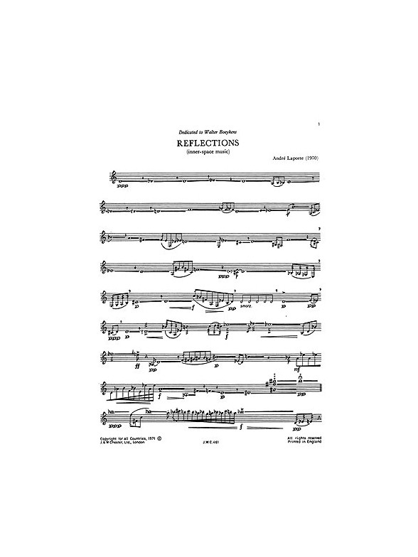 Laporte: Reflections for Clarinet Solo
