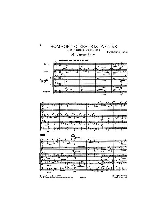 Fleming: Homage To Beatrix Potter (Score and Parts)