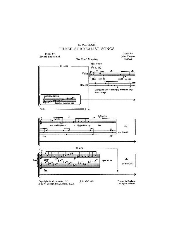 John Tavener: Three Surrealist Songs
