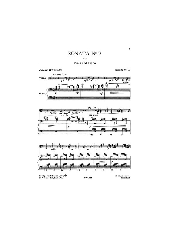 Still Sonata No. 2 Vla/Piano