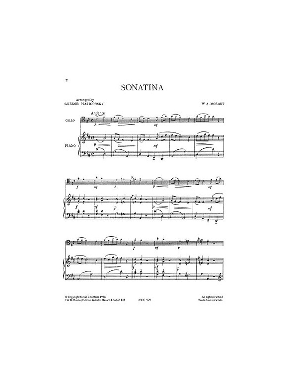 W.A. Mozart: Sonatina (Cello)
