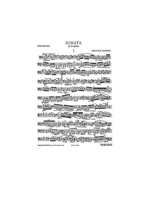 Bantock: Solo Cello Sonata In G Minor