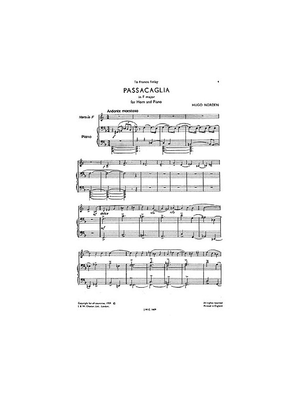 Norden: Passacaglia for Horn and Piano
