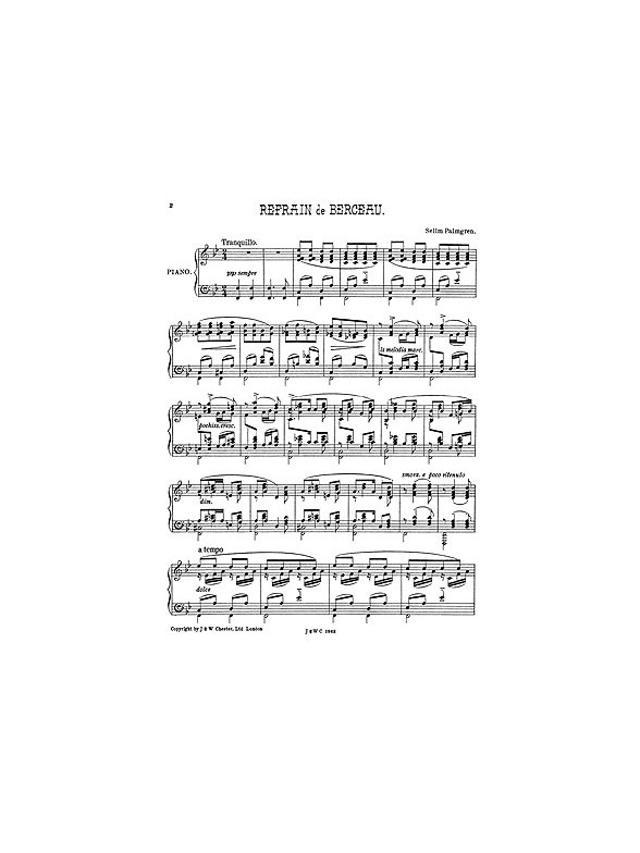 Selim Palmgren: Refrain de Berceau