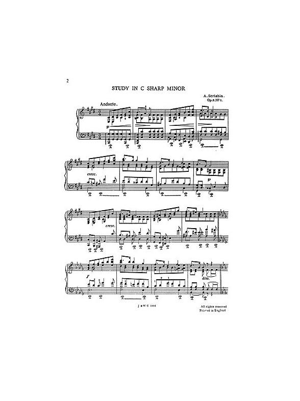 Scriabin: Etude In C Sharp Minor Op. 2/1 (Piano)