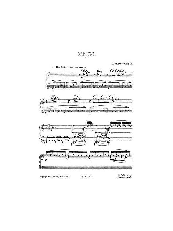 Malipiero: Barlumi for Piano