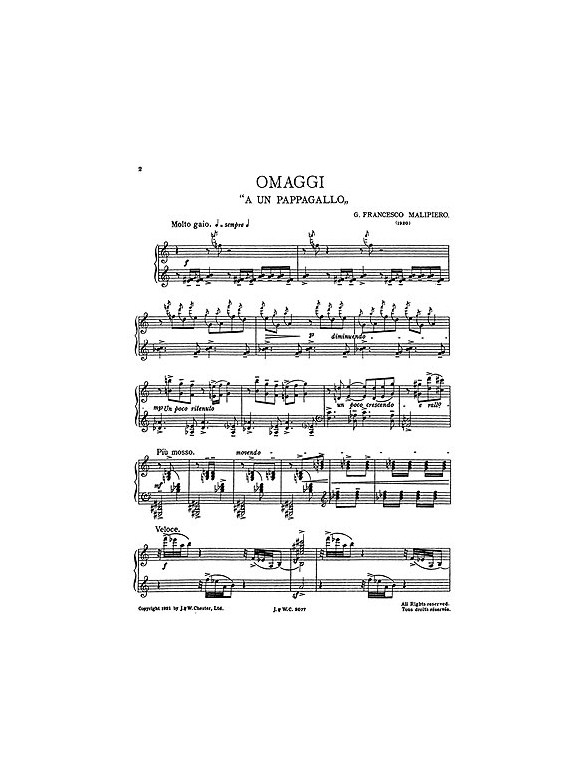 Malipiero: Omaggi for Piano Solo
