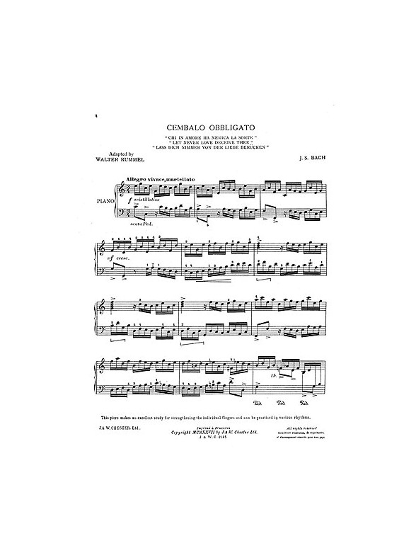 J.S.Bach/Walter Rummel: Let Never Love Deceive Thee [Cembalo Obbligato]