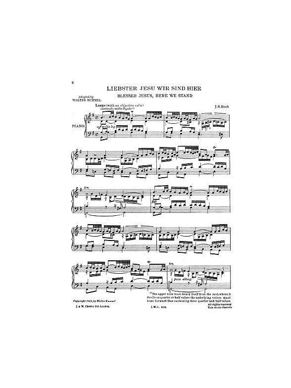 J.S.Bach/Walter Rummel: Blessed Jesus, Here We Stand