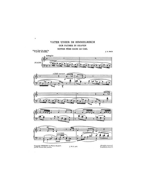 J.S.Bach/Walter Rummel: Our Father In Heaven