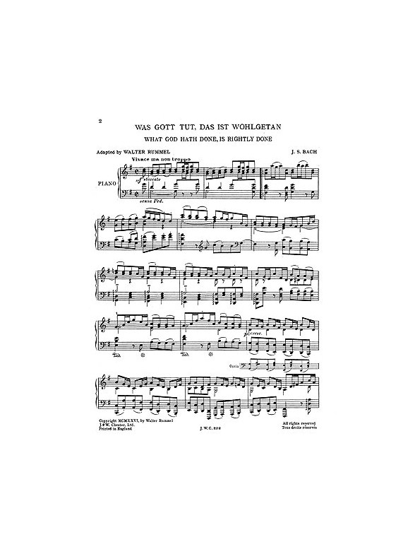 J.S.Bach/Walter Rummel: What God Hath Done, Is Rightly Done