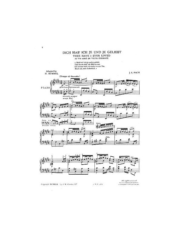 J.S.Bach/Walter Rummel: Thee Have I Ever Loved
