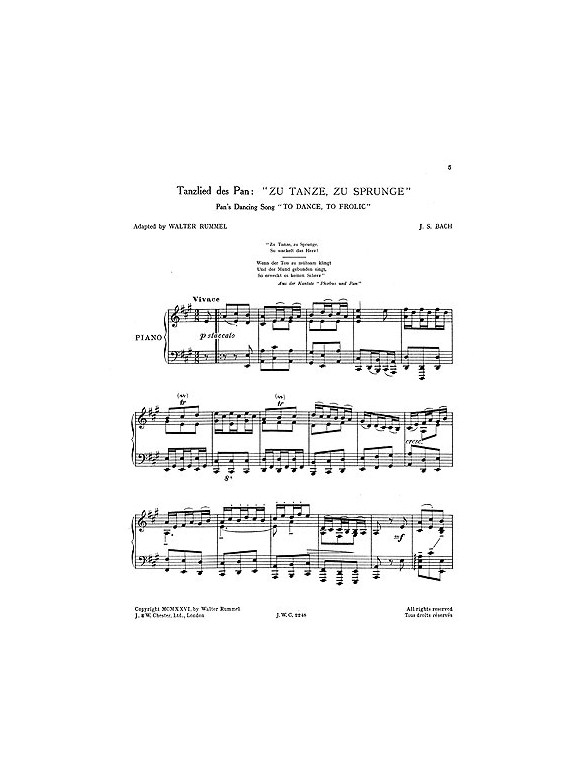 J.S.Bach/Walter Rummel: Pan's Dancing Song "To Dance, To Frolic"