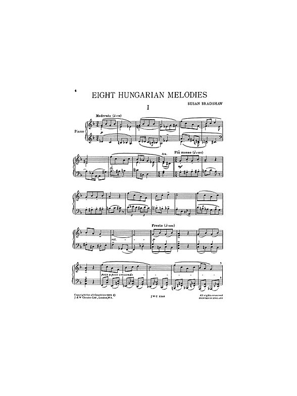 Bradshaw: Eight Hungarian Melodies for Piano