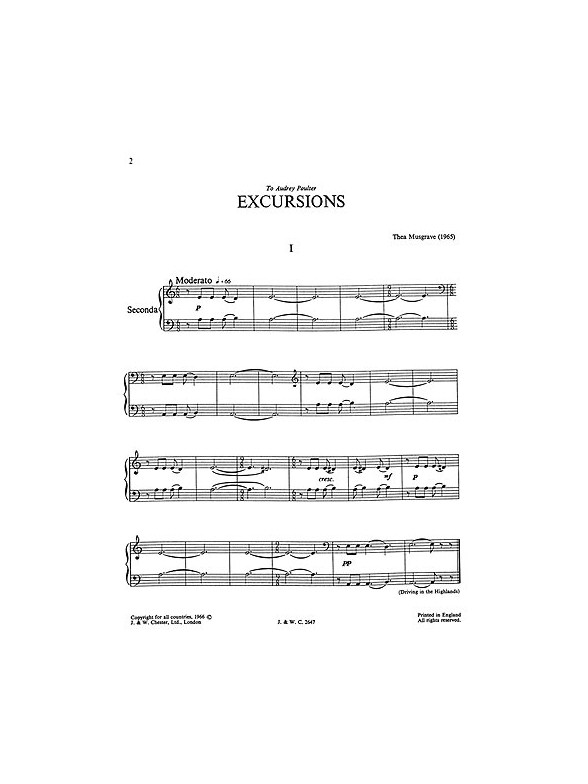 Thea Musgrave: Excursions: 8 Pieces For Piano Duet