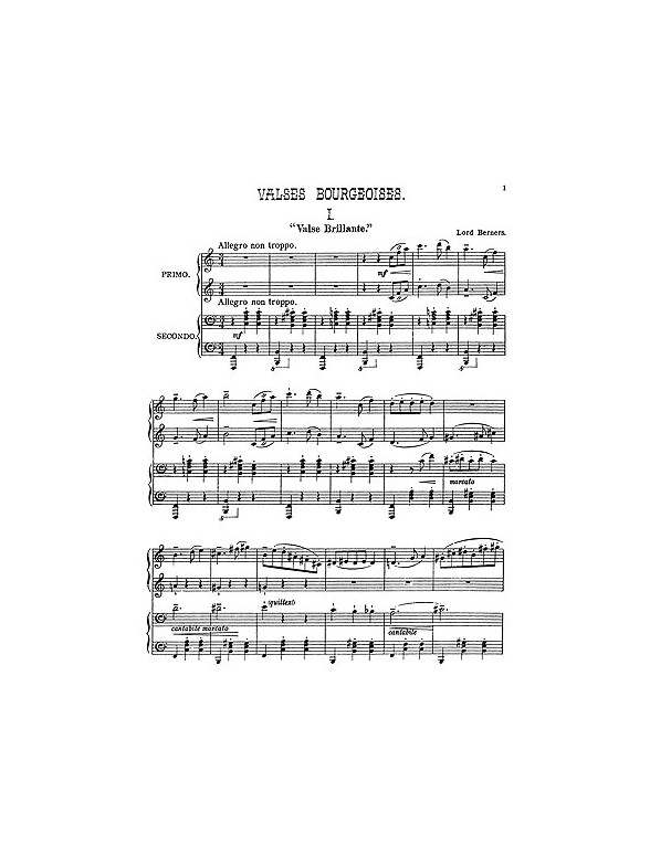 Lord Berners: Valses Bourgeoises (Piano Duet)
