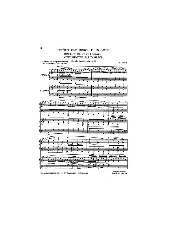 Johann Sebastian Bach: Two Choral Preludes for Two Pianos
