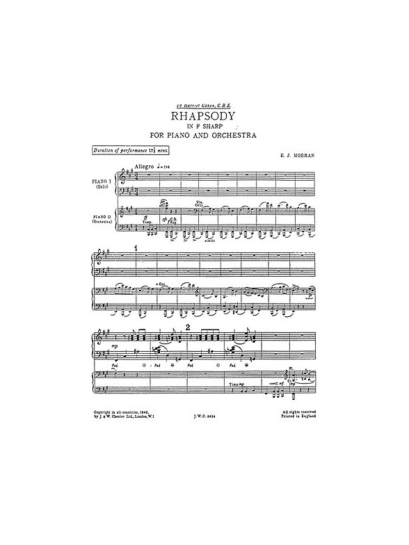 E.J. Moeran: Rhapsody In F Sharp (Two Pianos)