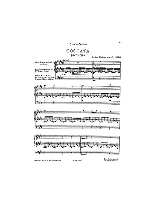 Paul De Maleingreau: Toccata- Offrande Musicale Op.18 No.3