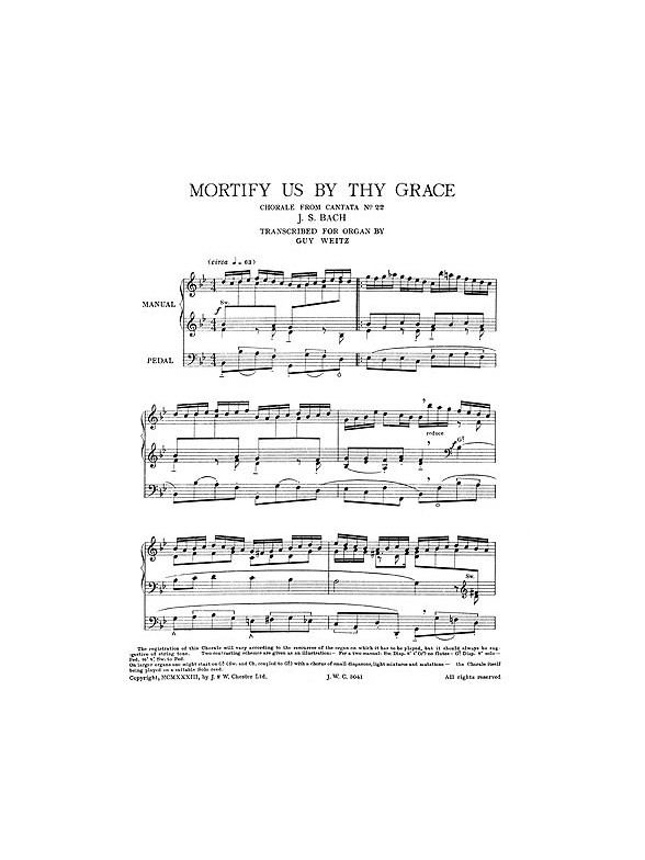 Johann Sebastian Bach: Mortify Us By Thy Grace (Organ)