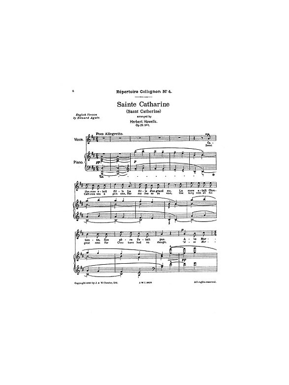 Herbert Howells: Four French Chansons Op.29