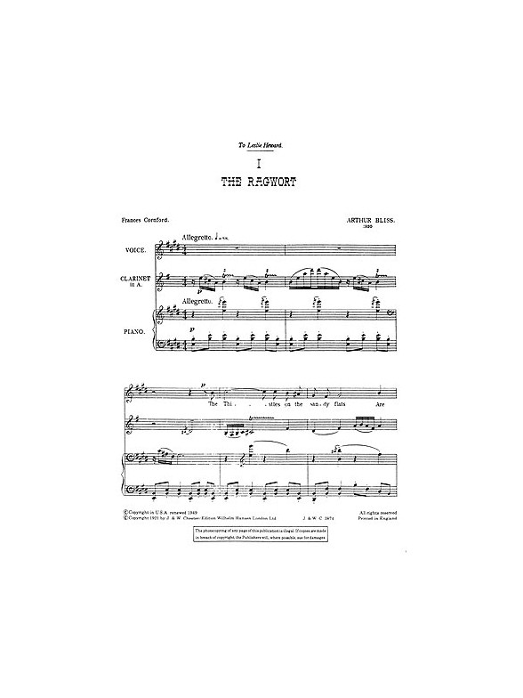 Bliss: Two Nursery Rhymes (Soprano/Clarinet/Viola/Piano)
