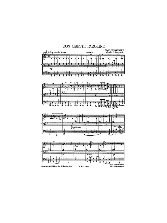Igor Stravinsky: Con Queste Paroline (from Pulcinella)