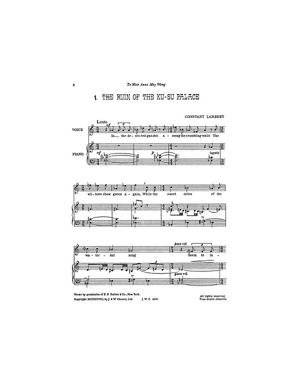 Constant Lambert: Three Poems Of Li-po