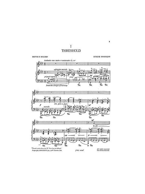 Goossens: Four Songs for High Voice and Piano acc.