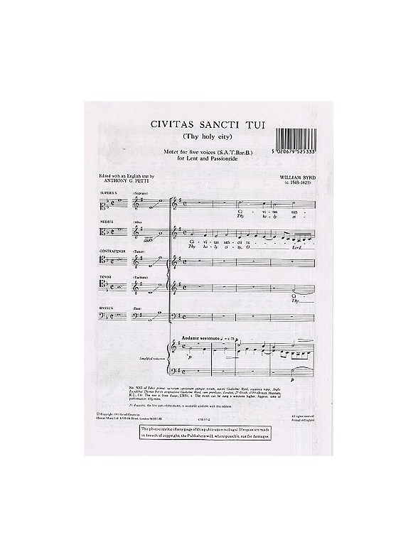 William Byrd: Civitas Sancti Tui
