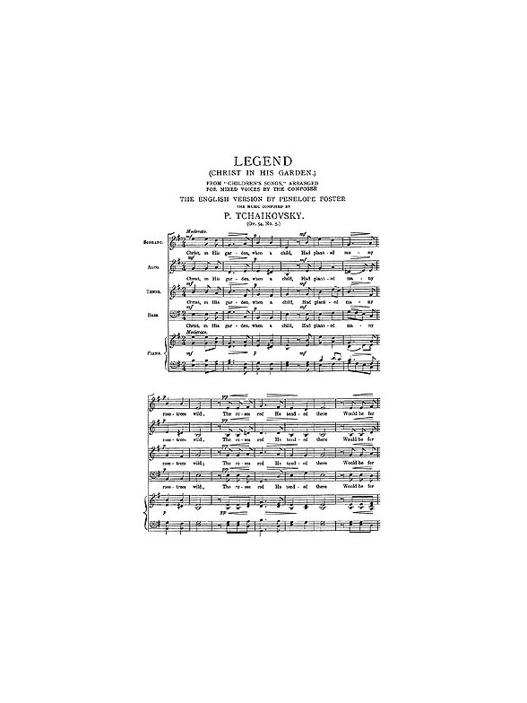 Tchaikovsky Legend (christ In His Garden) Satb (e)