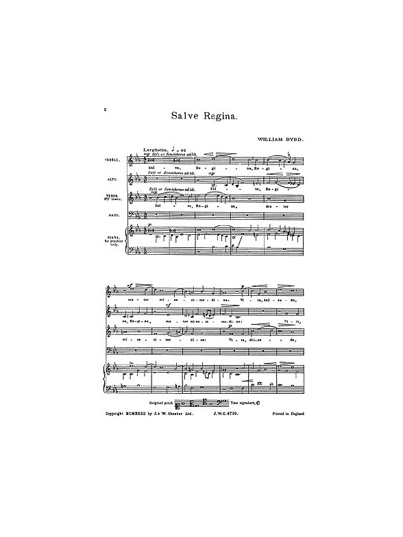 Byrd: Salve Regina for SATB Chorus