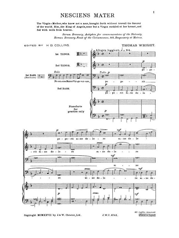 Thomas Wright: Nesciens Mater