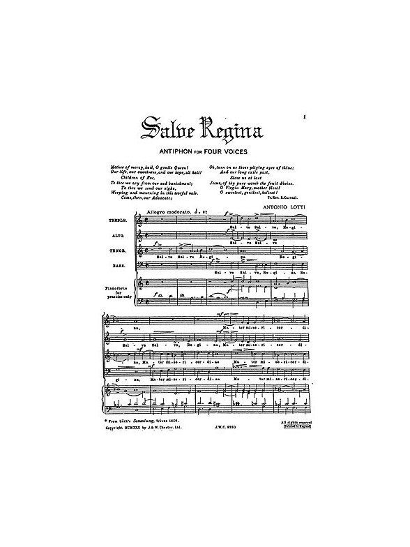 Lotti: Salve Regina Satb (L)