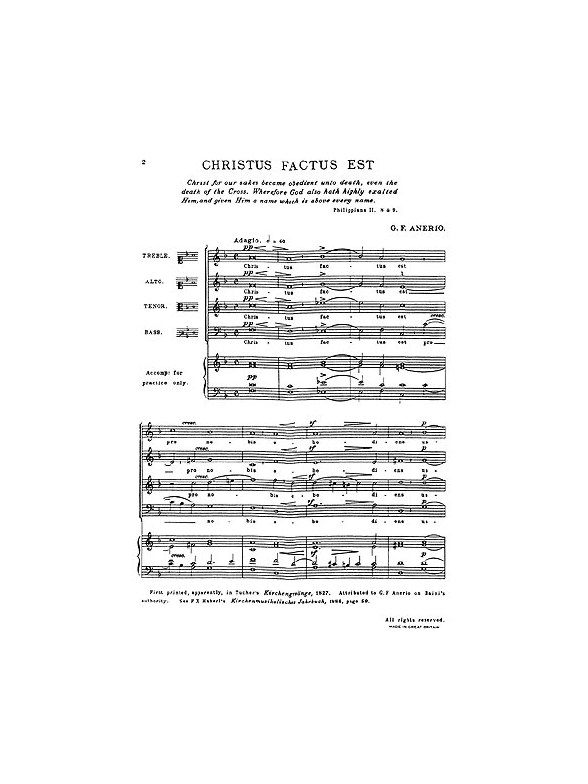 Giovanni Francesco Anerio: Christus Factus Est